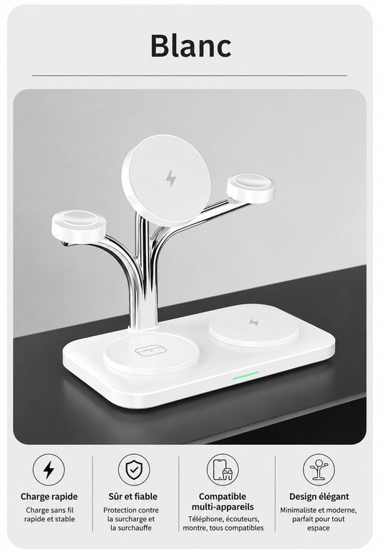 Station de charge magnétique compatible MagSafe pour iPhone