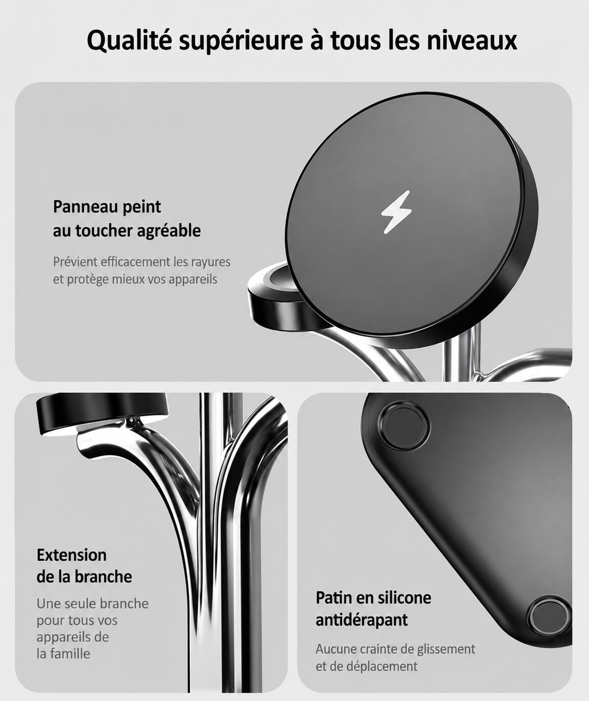 Chargeur magnétique pliable et compact pour le bureau