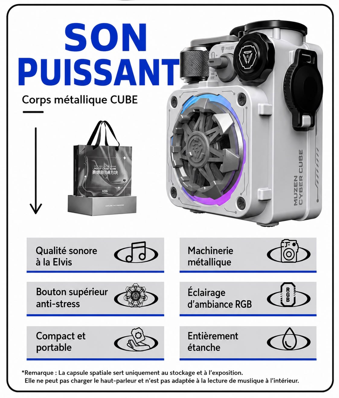 Enceinte compacte à batterie longue durée