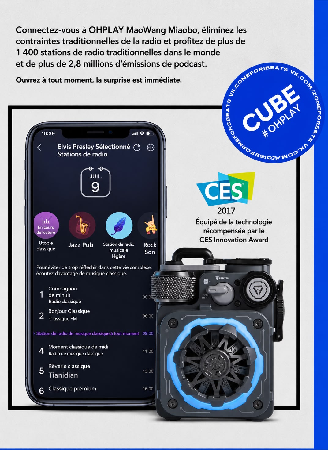 Enceinte Bluetooth RGB Muzen Cyber Cube Pro